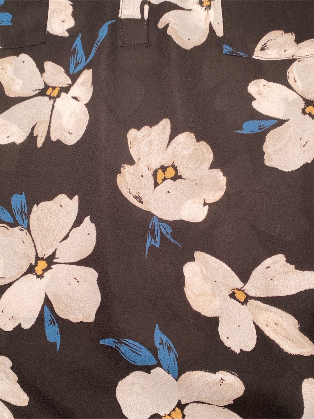 torrid Black Floral Blouse with White and Blue Flowers - Picture 4 of 4